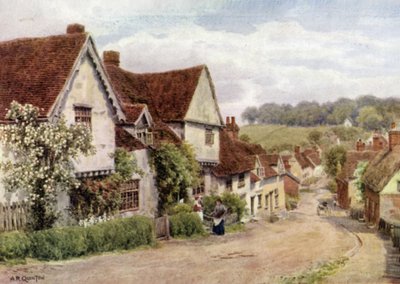 Het Dorpsstraat, Kersey, Suffolk door Alfred Robert Quinton